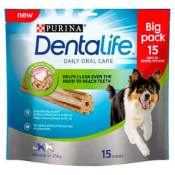 Purina Dentalife Daily Oral Care Chicken Chew Adult Medium 15 Pack 345g (Pack of 3)