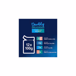 Doubly Delicious Ocean Recipes Cat Food 12x100g, Pack of 4