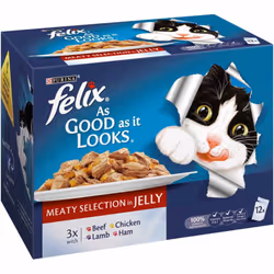 Felix Pouch Agail Meat Menus Multipack Mvp 12x100g (Pack of 4)