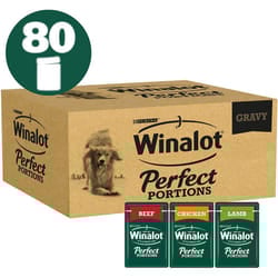 WINALOT Dog Food Mixed in Gravy 80 Pouches x 100 Grams Balanced Pet Food