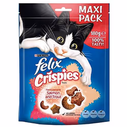 Felix Crispies Cat Treats Salmon & Trout, 180g