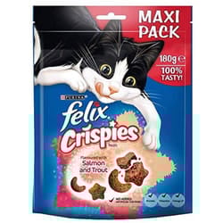 Felix Crispies Cat TreatsÂ Salmon & Trout, 180g