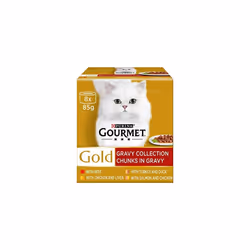 Gourmet Gold Chunks in Gravy Cat Food, Beef, 8 x 85g