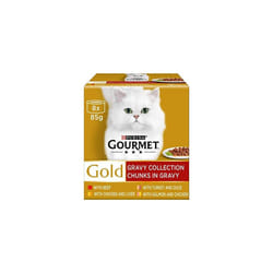 Gourmet Gold Chunks in Gravy Cat Food, Beef, 8 x 85g