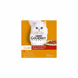 Gourmet Gold Chunks in Gravy Cat Food, Beef, 8 x 85g