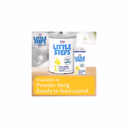 LITTLE STEPS First Infant Baby Milk From Birth Ready to Drink 200ml Pack of 12