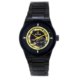 Bulova Modern Millennia Semi Skeleton Black Dial Automatic 98A291 Men's Watch