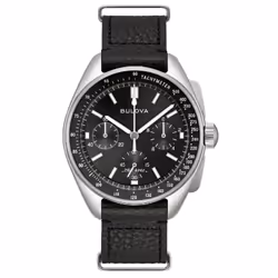 Bulova Lunar Pilot Archive Series Special Edition Chronograph Black Dial Quartz 96K111 Men's Watch With Extra Strap