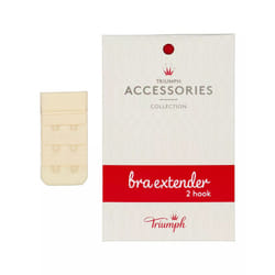 Triumph 2 Hook Bra Extender Fastener Extension Band Clip On Strap - Beige