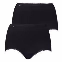 2 Pack Sloggi Originals Maxi Full Briefs Womens Ladies Underwear Undies Panties - Black, 12