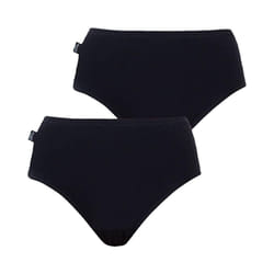 2 Pack Sloggi Originals Hikini Full Briefs Womens Ladies Underwear Undies Panties High Waisted Bikini - Black, 16