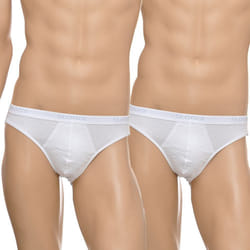 2-Pack Basic Men's Mini Briefs, White - M