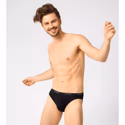 2-Pack Basic Men's Mini Briefs, Black - L