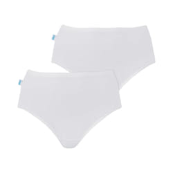 2 Pack Sloggi Originals Hikini Full Briefs Womens Ladies Underwear Undies Panties High Waisted Bikini - White, 18