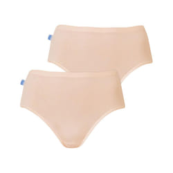 2 Pack Sloggi Originals Hikini Full Briefs Womens Ladies Underwear Undies Panties High Waisted Bikini - Fresh Powder, 16