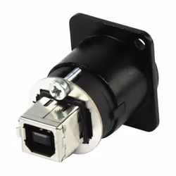 Neutrik NAUSB-B cable gender changer USB A (F) USB B (M) Black, Silver - Additional view 2