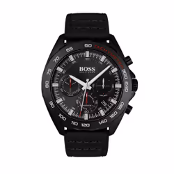 HUGO BOSS 7613272313452, Male, Stainless steel, Leather, Black