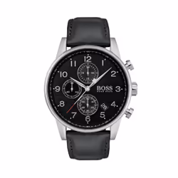 HUGO BOSS 7613272313612, Male, Stainless steel, Leather, Black