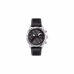 BOSS Chronograph Quartz Watch for Men with Black Leather Strap - 1513853