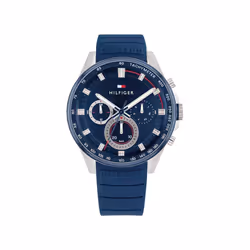 Tommy Hilfiger Men's Tommy Hilfiger 1791970 Stainless Steel Blue Silicon Strap Watch