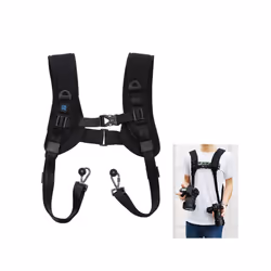 PULUZ Quick Release Double Shoulder Harness Soft Pad Decompression Foam Strap Belt for DSLR Digital Cameras
