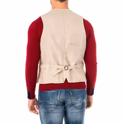 Chaleco De Punto Fino Con CinturÃ³n Ajustable Cuello De V Hmja11 Para Hombre - blue, 56