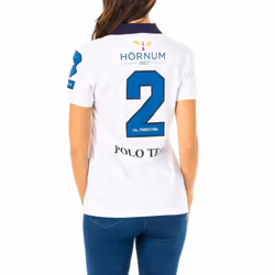 Polo Manga Corta Con Cuello De Solapa A Contraste 2wpg76 Para Mujer - white, L