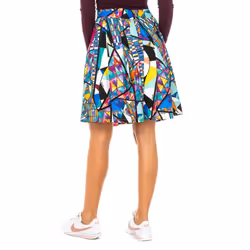 Falda De Corte Acampanado Con Forro Interior Jwk001 Para Mujer - multicolor, 44