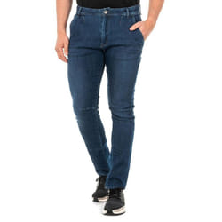 PantalÃ³n Largo Tejano Con Bajos De Corte Recto Jmt010 Para Hombre - blue, S