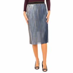Falda De Corte Recto Efecto Brillante Y Apaisado Kwkg01 Mujer - silver lake blue, S