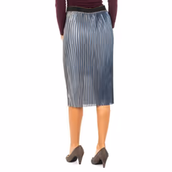 Falda De Corte Recto Efecto Brillante Y Apaisado Kwkg01 Mujer - silver lake blue, S