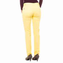 PantalÃ³n Stretch ElÃ¡sticos Con Bajos Con Corte Pitillo Lwt006 Para Mujer - yellow, 28-USA