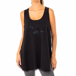 Camiseta De Tirantes Y Cuello Redondo Lwr303 Para Mujer - black, 1