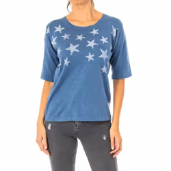Jersey De Manga 3/4 Y Cuello Redondo Lws011 Para Mujer - blue, 2