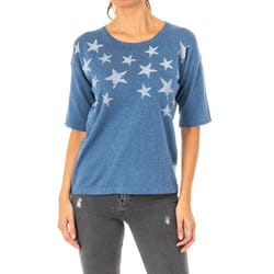 Jersey De Manga 3/4 Y Cuello Redondo Lws011 Para Mujer - blue, 2