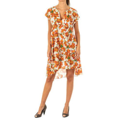 Vestido De Manga Corta Y Ancha Con Cuello En Pico Lwd008 Para Mujer - multicolor, L