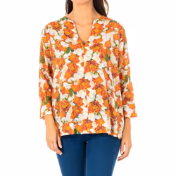 Blusa Manga 3/4 Y Cuello Redondo Y Obertura De Pico Lwu001 Para Mujer - multicolor, 1