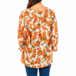 Blusa Manga 3/4 Y Cuello Redondo Y Obertura De Pico Lwu001 Para Mujer - multicolor, 1