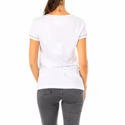 Camiseta Manga Corta Con Cuello Redondo Lwr309 Para Mujer - white, 2