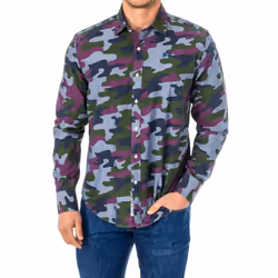 Camisa Manga Larga Con Cuello De Solapa Lmc033 Para Hombre - multicolor, S