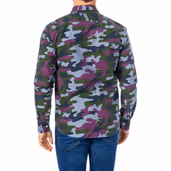 Camisa Manga Larga Con Cuello De Solapa Lmc033 Para Hombre - multicolor, S