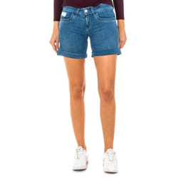 Short Tejano Con Bajos De Dobladillo Y Trabillas De CinturÃ³n Lwb002 Para Mujer - blue, 26-USA