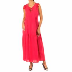 Vestido Sin Mangas Y Cuello Cerrado Lwd007 Mujer - pink, XS