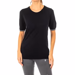 Camiseta Manga Corta Y Cuello Redondo Lws001 Para Mujer - black, 1