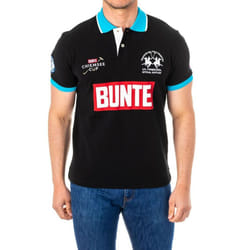 Polo Manga Corta Con Cuello De Solapa 2mps47 Para Hombre - black, XS