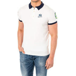 Polo Manga Corta Con Cuello De Solapa A Contraste 2mpu31 Para Hombre - white, S