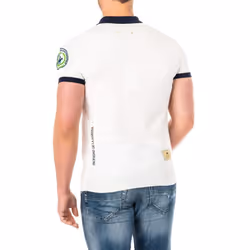 Polo Manga Corta Con Cuello De Solapa A Contraste 2mpu31 Para Hombre - white, S
