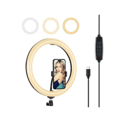 PULUZ PD20W 11.8" LED Ring Light â 30cm, Type-C, 3 Modes, Dimmable, Dual Color Temperature, with Phone Clamp (Black)