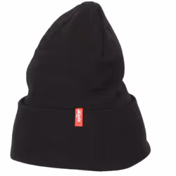 Levis Knitted Cuff Beanie ~ Slouchy Red Tab black