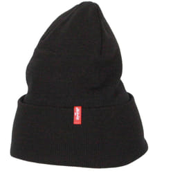 Levis Knitted Cuff Beanie ~ Slouchy Red Tab black